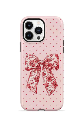 iPhone 14 Pro Max Vorian MagSafe Çift Katmanlı Vintage Rose Bow Dot Kılıf