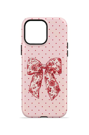 iPhone 14 Pro Max Vorian MagSafe Çift Katmanlı Vintage Rose Bow Dot Kılıf
