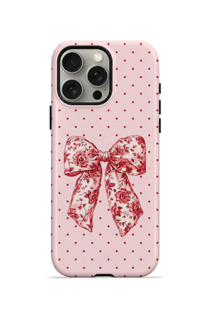 iPhone 15 Pro Vorian MagSafe Çift Katmanlı Vintage Rose Bow Dot Kılıf