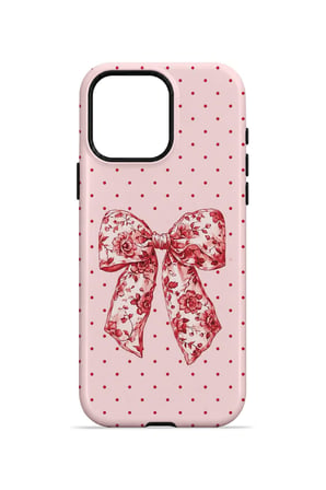 iPhone 15 Pro Max Vorian MagSafe Çift Katmanlı Vintage Rose Bow Dot Kılıf