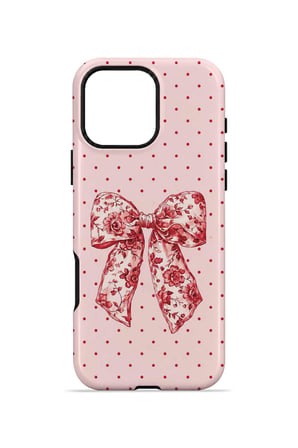 iPhone 16 Pro Max Vorian MagSafe Çift Katmanlı Vintage Rose Bow Dot Kılıf