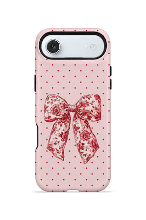 iPhone 17 Air Vorian Çift Katmanlı Vintage Rose Bow Dot Kılıf