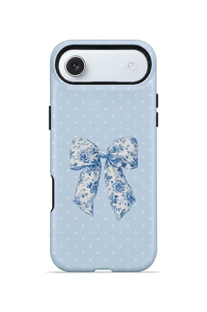 iPhone 17 Air Vorian Çift Katmanlı Blue Toile Bow Kılıf