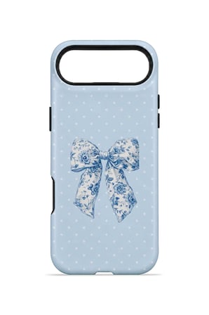 iPhone 17 Air Vorian Çift Katmanlı Blue Toile Bow Kılıf