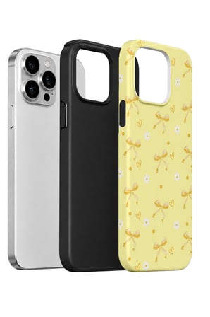 iPhone 13 Pro Max Vorian Çift Katmanlı Butter Daisy Bows Kılıf