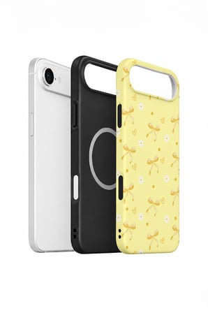iPhone 17 Air Vorian MagSafe Çift Katmanlı Butter Daisy Bows Kılıf