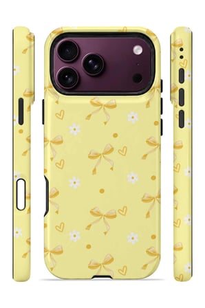 iPhone 18 Pro Vorian MagSafe Çift Katmanlı Butter Daisy Bows Kılıf