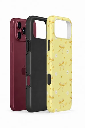 iPhone 18 Pro Max Vorian Çift Katmanlı Butter Daisy Bows Kılıf