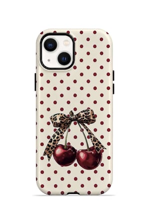 iPhone 14 Plus Vorian Çift Katmanlı Wild Cherry Bow Kılıf
