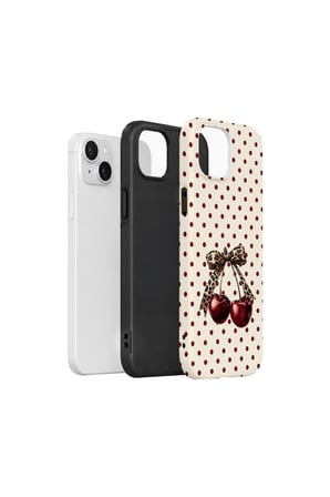 iPhone 14 Plus Vorian Çift Katmanlı Wild Cherry Bow Kılıf