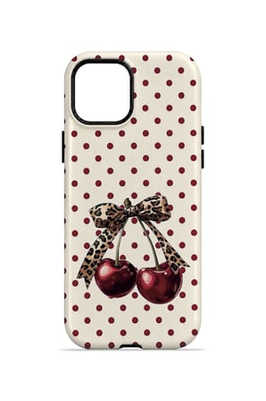 iPhone 14 Plus Vorian Çift Katmanlı Wild Cherry Bow Kılıf