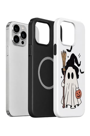 iPhone 15 Pro Vorian MagSafe Çift Katmanlı Little Witch Ghost Kılıf