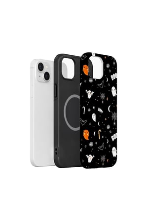 iPhone 14 Plus Vorian MagSafe Çift Katmanlı Boo Ghost Doodle Kılıf