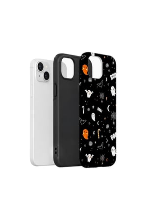iPhone 14 Plus Vorian Çift Katmanlı Boo Ghost Doodle Kılıf