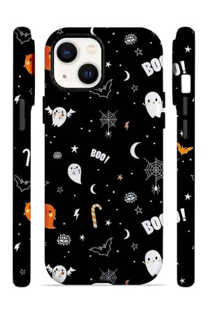 iPhone 14 Plus Vorian Çift Katmanlı Boo Ghost Doodle Kılıf