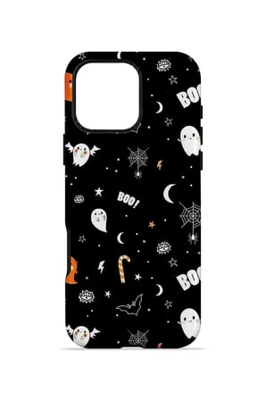 iPhone 16 Pro Max Vorian MagSafe Çift Katmanlı Boo Ghost Doodle Kılıf