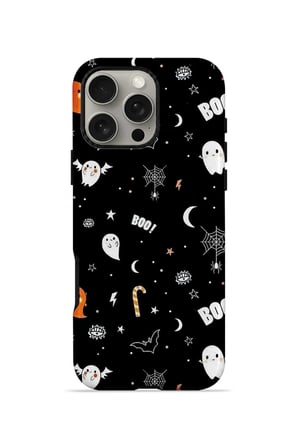 iPhone 16 Pro Vorian Çift Katmanlı Boo Ghost Doodle Kılıf