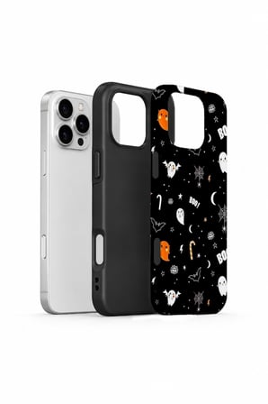 iPhone 16 Pro Vorian Çift Katmanlı Boo Ghost Doodle Kılıf