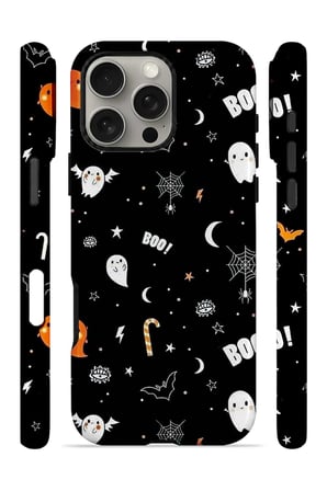 iPhone 16 Pro Vorian Çift Katmanlı Boo Ghost Doodle Kılıf