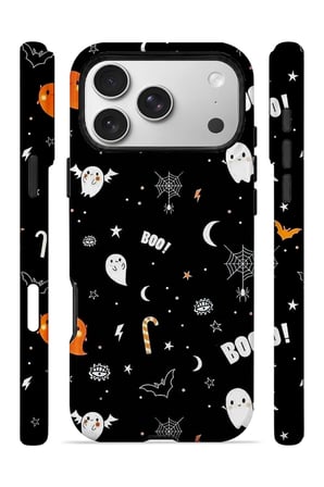 iPhone 17 Pro Max Vorian MagSafe Çift Katmanlı Boo Ghost Doodle Kılıf