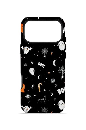 iPhone 17 Pro Max Vorian MagSafe Çift Katmanlı Boo Ghost Doodle Kılıf