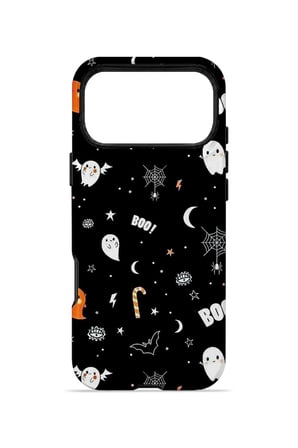 iPhone 18 Pro Vorian Çift Katmanlı Boo Ghost Doodle Kılıf