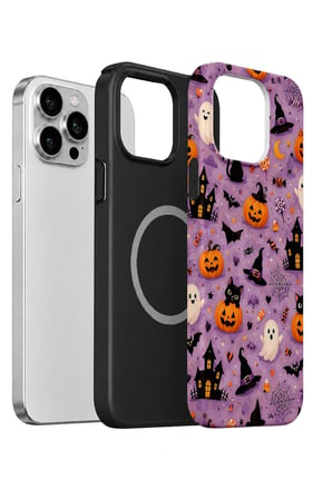 iPhone 13 Pro Max Vorian MagSafe Çift Katmanlı Lavender Spooky Toss Kılıf