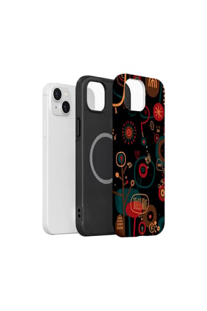 iPhone 14 Plus Vorian MagSafe Çift Katmanlı Halloween Doodle Mix Kılıf