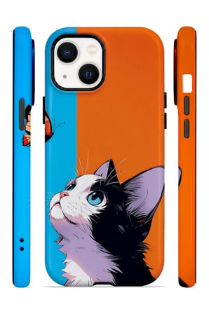 iPhone 14 Plus Vorian Çift Katmanlı Kelebekli Kılıf