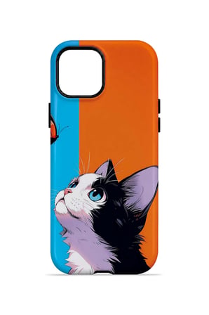 iPhone 14 Plus Vorian Çift Katmanlı Kelebekli Kılıf