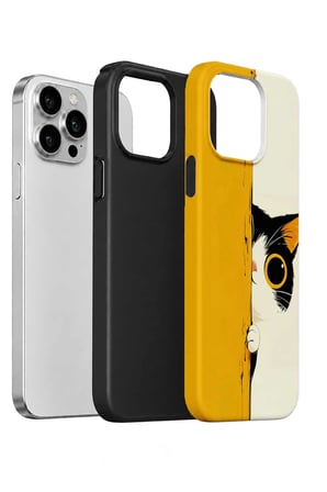 iPhone 13 Pro Max Vorian Çift Katmanlı Saklanan Kedili Kılıf