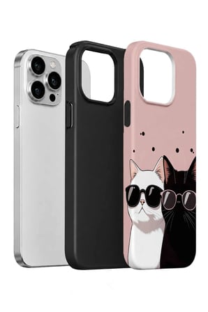 iPhone 15 Pro Max Vorian Çift Katmanlı Havalı Kedili Kılıf