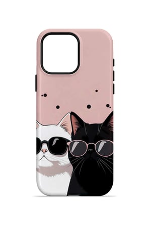 iPhone 15 Pro Max Vorian Çift Katmanlı Havalı Kedili Kılıf