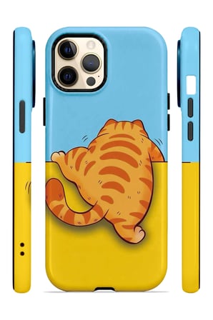 iPhone 12 Pro Vorian Çift Katmanlı Uykucu Turuncu Kedili Kılıf