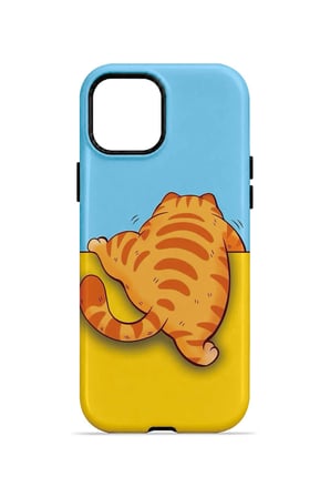 iPhone 12 Pro Vorian Çift Katmanlı Uykucu Turuncu Kedili Kılıf
