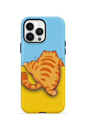 iPhone 13 Pro Max Vorian Çift Katmanlı Uykucu Turuncu Kedili Kılıf