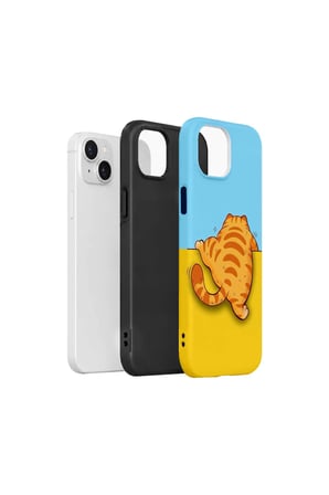 iPhone 15 Vorian Çift Katmanlı Uykucu Turuncu Kedili Kılıf
