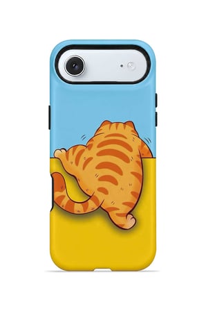 iPhone 17 Air Vorian Çift Katmanlı Uykucu Turuncu Kedili Kılıf