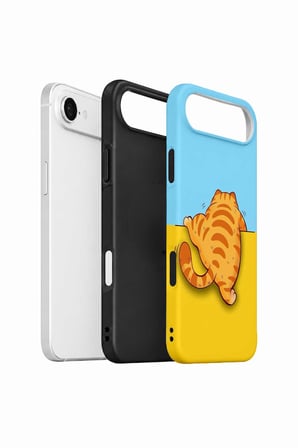 iPhone 17 Air Vorian Çift Katmanlı Uykucu Turuncu Kedili Kılıf