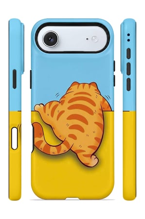 iPhone 17 Air Vorian Çift Katmanlı Uykucu Turuncu Kedili Kılıf
