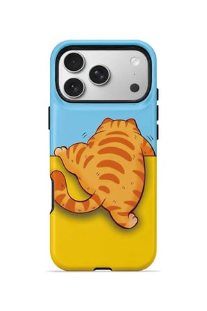 iPhone 17 Pro Max Vorian Çift Katmanlı Uykucu Turuncu Kedili Kılıf