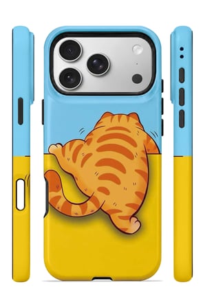 iPhone 17 Pro Max Vorian Çift Katmanlı Uykucu Turuncu Kedili Kılıf