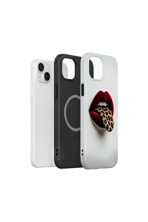 iPhone 15 Vorian MagSafe Çift Katmanlı Leopar Dudak Kılıf