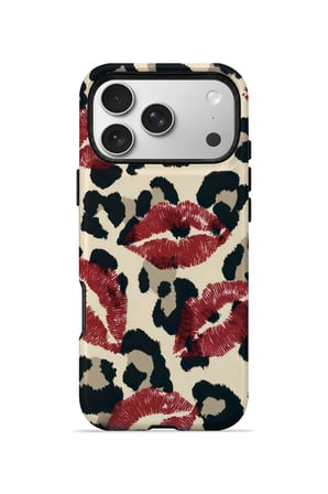 iPhone 17 Pro Max Vorian MagSafe Çift Katmanlı Leopar Ruj İzleri Kılıf