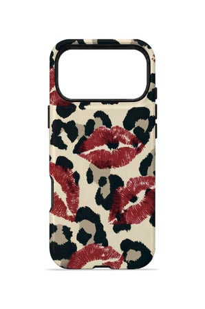iPhone 18 Pro Max Vorian Çift Katmanlı Leopar Ruj İzleri Kılıf