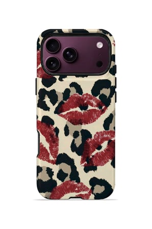 iPhone 18 Pro Vorian Çift Katmanlı Leopar Ruj İzleri Kılıf