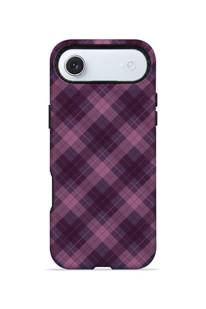 iPhone 17 Air Vorian Çift Katmanlı Lila Duman Ekose Kılıf