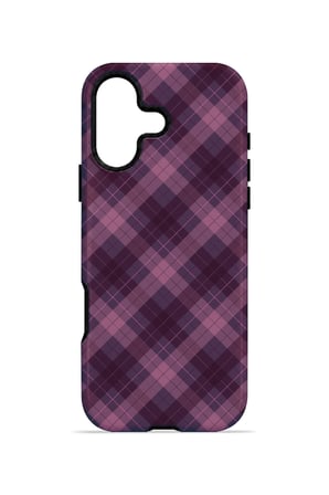iPhone 17 Vorian Çift Katmanlı Lila Duman Ekose Kılıf