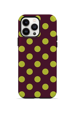 iPhone 14 Pro Vorian MagSafe Çift Katmanlı Bordo Limon Puantiye Kılıf