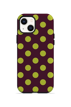 iPhone 15 Vorian Çift Katmanlı Bordo Limon Puantiye Kılıf